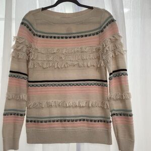 LOFT Multicolor Fringe Sweater